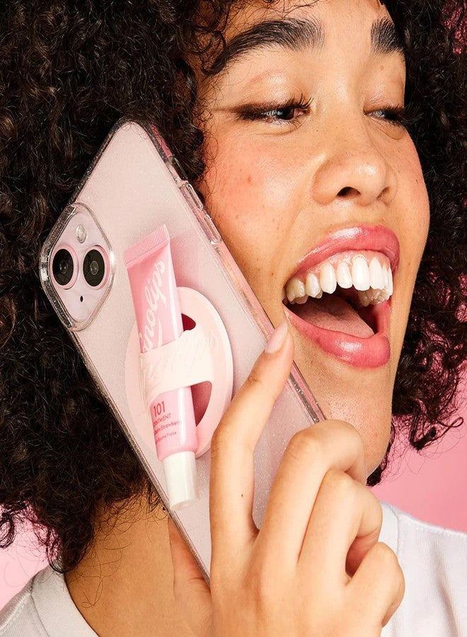 لانو ليبس مرهم لانوليبس 101 بنكهة الفراولة وحامل الهاتف للشفاه - مرطب شفاه بنكهة الفواكه مع زيت فيتامين E واللانولين لترطيب الشفاه (0.35 أونصة) - Image 2